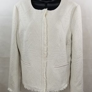 Anne Taylor Off White Textured Jacket